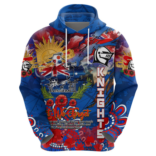 Personalised Australia Rugby Knights ANZAC Zip Hoodie Newcastle Scratch Style