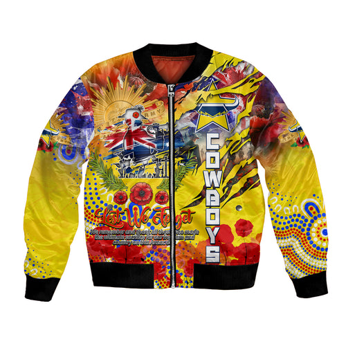 Personalised Australia Rugby Cowboys ANZAC Bomber Jacket North Queensland Scratch Style
