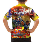 Personalised Australia Rugby Cowboys ANZAC Family Matching Long Sleeve Bodycon Dress and Hawaiian Shirt North Queensland Scratch Style
