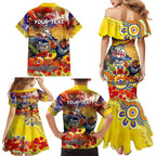 Personalised Australia Rugby Cowboys ANZAC Family Matching Mermaid Dress and Hawaiian Shirt North Queensland Scratch Style