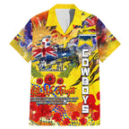 Personalised Australia Rugby Cowboys ANZAC Family Matching Mermaid Dress and Hawaiian Shirt North Queensland Scratch Style