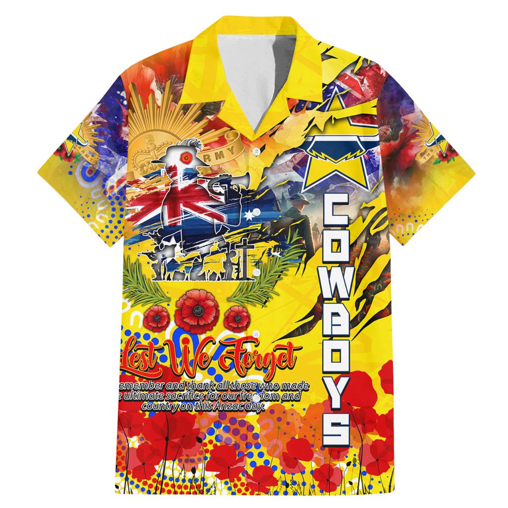 Personalised Australia Rugby Cowboys ANZAC Family Matching Mermaid Dress and Hawaiian Shirt North Queensland Scratch Style