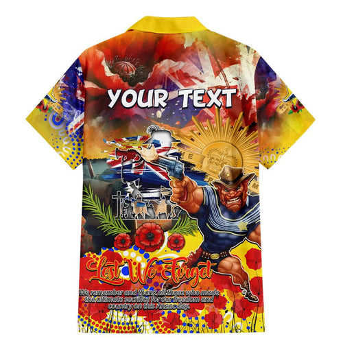 Personalised Australia Rugby Cowboys ANZAC Family Matching Mermaid Dress and Hawaiian Shirt North Queensland Scratch Style