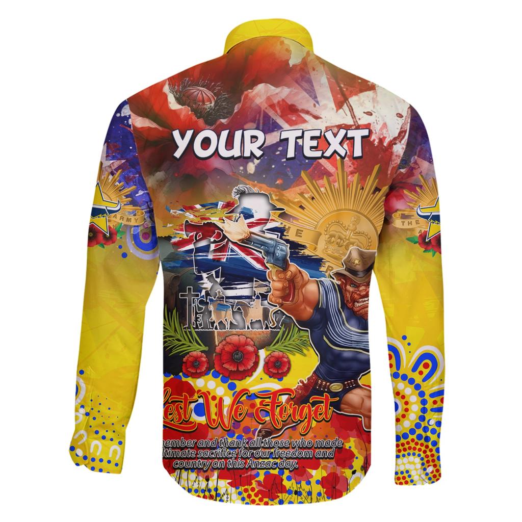 Personalised Australia Rugby Cowboys ANZAC Family Matching Short Sleeve Bodycon Dress and Hawaiian Shirt North Queensland Scratch Style