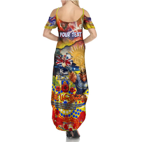 Personalised Australia Rugby Cowboys ANZAC Family Matching Summer Maxi Dress and Hawaiian Shirt North Queensland Scratch Style