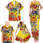 Personalised Australia Rugby Cowboys ANZAC Family Matching Tank Maxi Dress and Hawaiian Shirt North Queensland Scratch Style