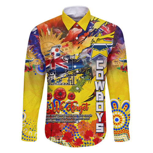 Personalised Australia Rugby Cowboys ANZAC Family Matching Tank Maxi Dress and Hawaiian Shirt North Queensland Scratch Style