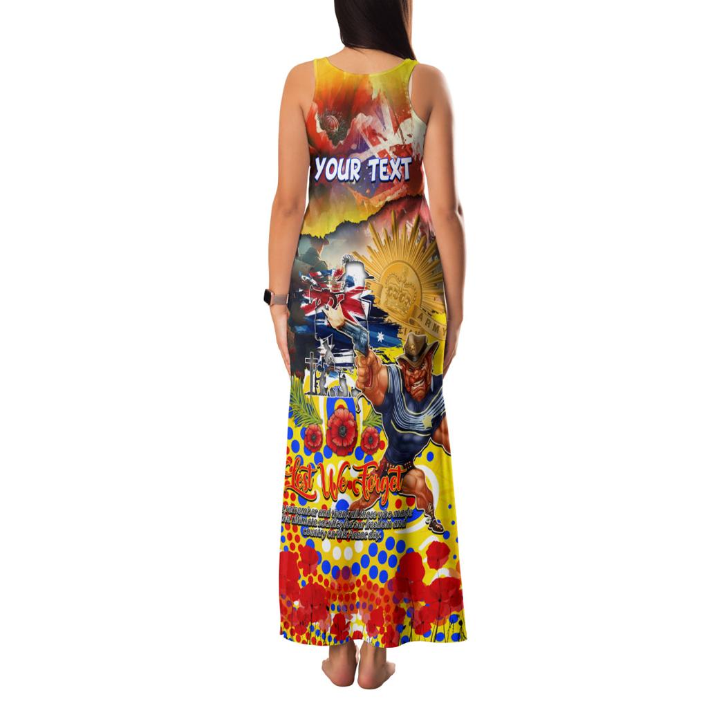 Personalised Australia Rugby Cowboys ANZAC Family Matching Tank Maxi Dress and Hawaiian Shirt North Queensland Scratch Style