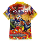 Personalised Australia Rugby Cowboys ANZAC Hawaiian Shirt North Queensland Scratch Style