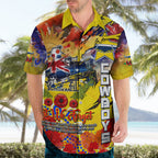 Personalised Australia Rugby Cowboys ANZAC Hawaiian Shirt North Queensland Scratch Style
