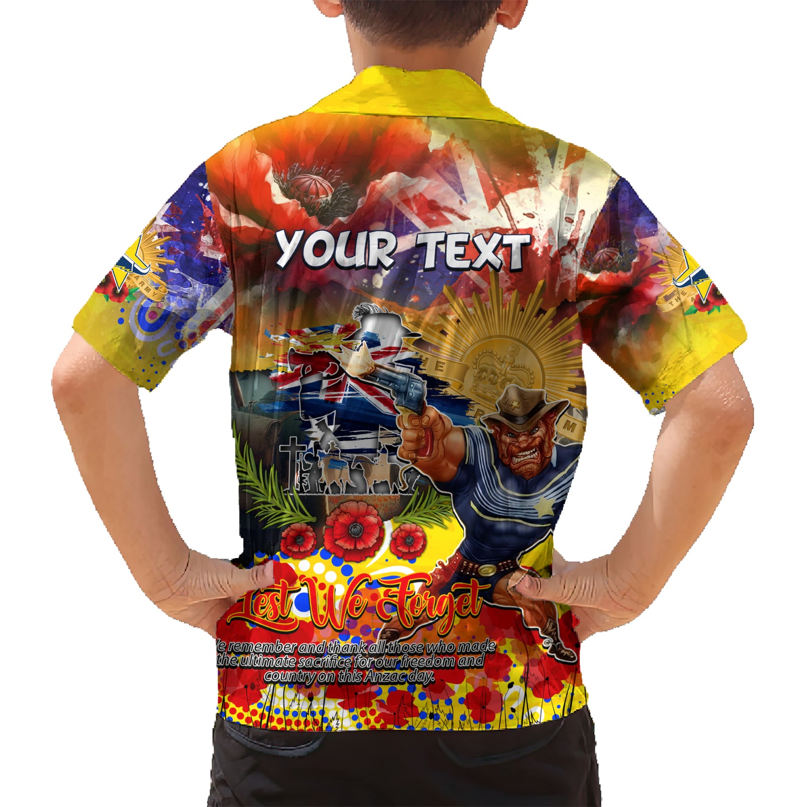 Personalised Australia Rugby Cowboys ANZAC Hawaiian Shirt North Queensland Scratch Style