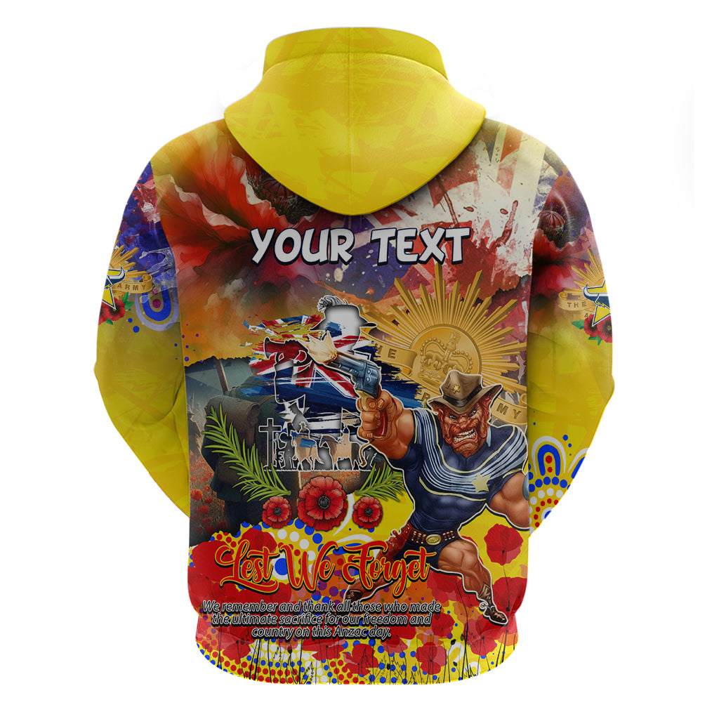 Personalised Australia Rugby Cowboys ANZAC Hoodie North Queensland Scratch Style