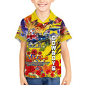 Personalised Australia Rugby Cowboys ANZAC Kid Hawaiian Shirt North Queensland Scratch Style