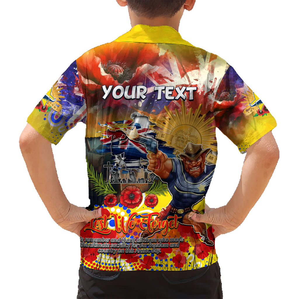 Personalised Australia Rugby Cowboys ANZAC Kid Hawaiian Shirt North Queensland Scratch Style