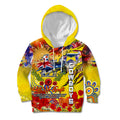 Personalised Australia Rugby Cowboys ANZAC Kid Hoodie North Queensland Scratch Style