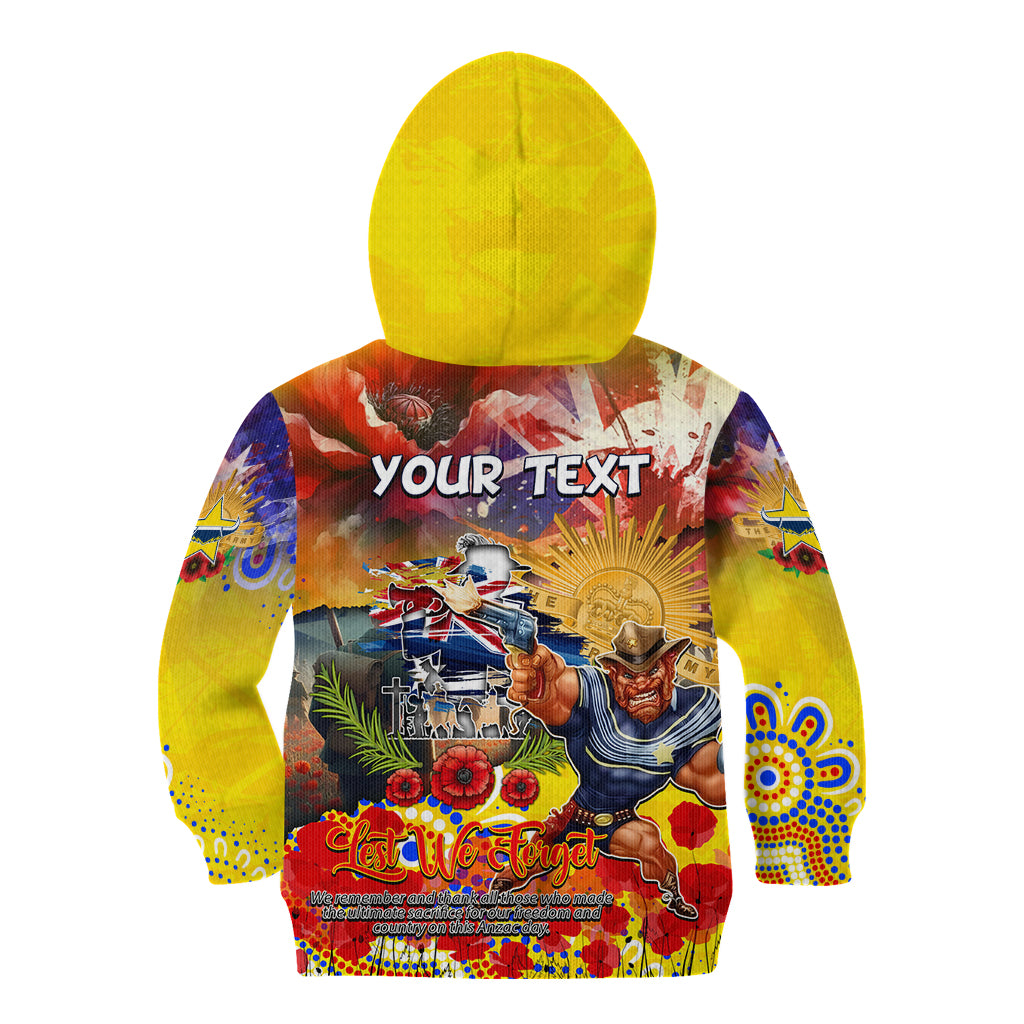 Personalised Australia Rugby Cowboys ANZAC Kid Hoodie North Queensland Scratch Style
