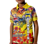 Personalised Australia Rugby Cowboys ANZAC Kid Polo Shirt North Queensland Scratch Style