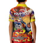 Personalised Australia Rugby Cowboys ANZAC Kid Polo Shirt North Queensland Scratch Style