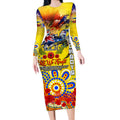 Personalised Australia Rugby Cowboys ANZAC Long Sleeve Bodycon Dress North Queensland Scratch Style