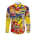 Personalised Australia Rugby Cowboys ANZAC Long Sleeve Button Shirt North Queensland Scratch Style