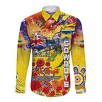Personalised Australia Rugby Cowboys ANZAC Long Sleeve Button Shirt North Queensland Scratch Style