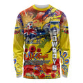 Personalised Australia Rugby Cowboys ANZAC Long Sleeve Shirt North Queensland Scratch Style