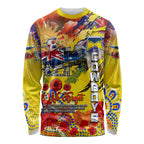 Personalised Australia Rugby Cowboys ANZAC Long Sleeve Shirt North Queensland Scratch Style