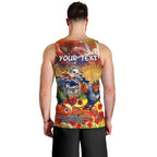 Personalised Australia Rugby Cowboys ANZAC Men Tank Top North Queensland Scratch Style