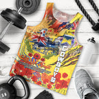 Personalised Australia Rugby Cowboys ANZAC Men Tank Top North Queensland Scratch Style