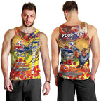 Personalised Australia Rugby Cowboys ANZAC Men Tank Top North Queensland Scratch Style