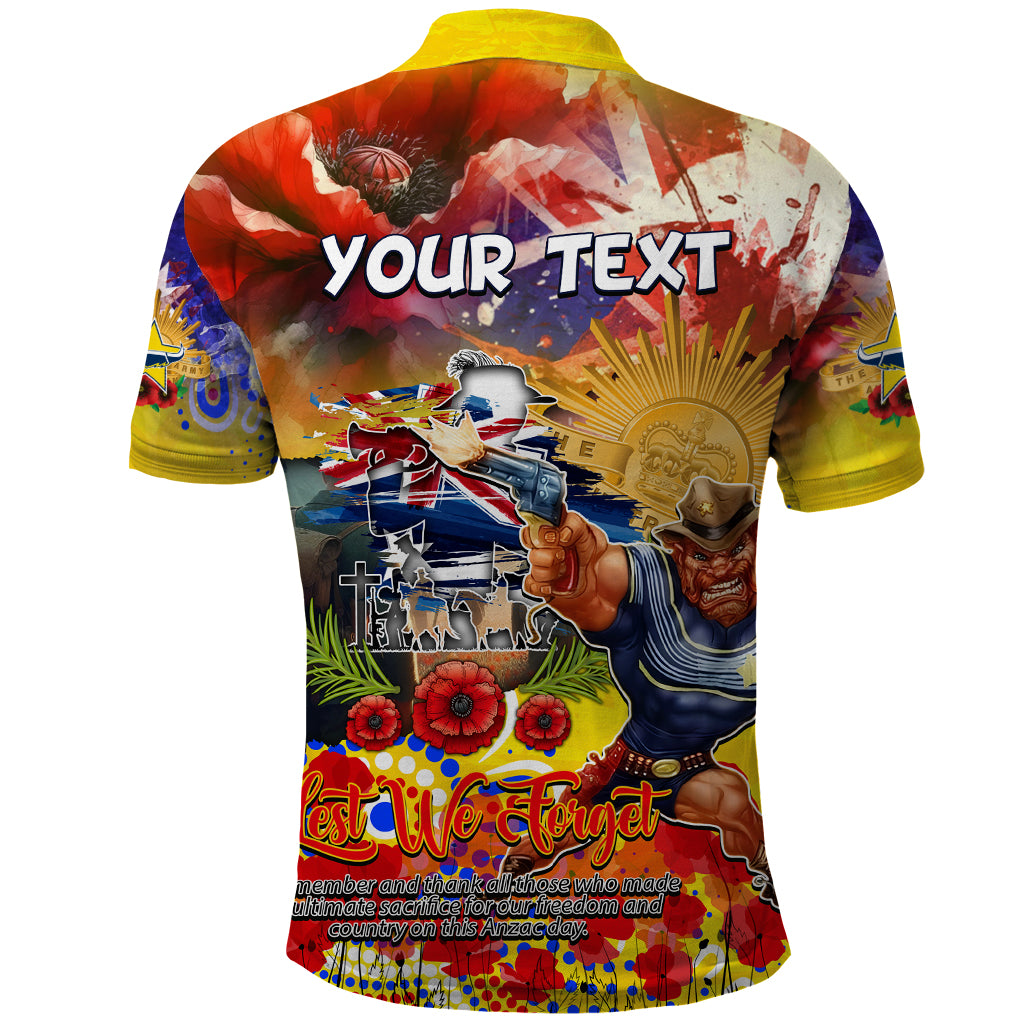 Personalised Australia Rugby Cowboys ANZAC Polo Shirt North Queensland Scratch Style
