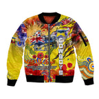 Personalised Australia Rugby Cowboys ANZAC Sleeve Zip Bomber Jacket North Queensland Scratch Style