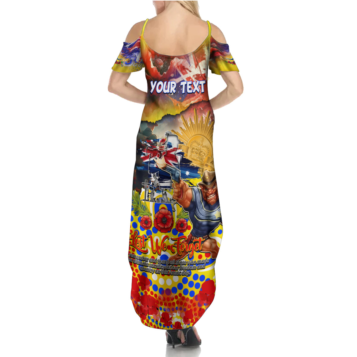 Personalised Australia Rugby Cowboys ANZAC Summer Maxi Dress North Queensland Scratch Style