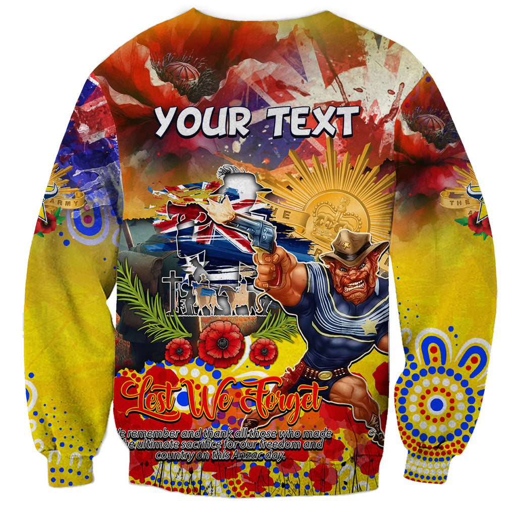 Personalised Australia Rugby Cowboys ANZAC Sweatshirt North Queensland Scratch Style