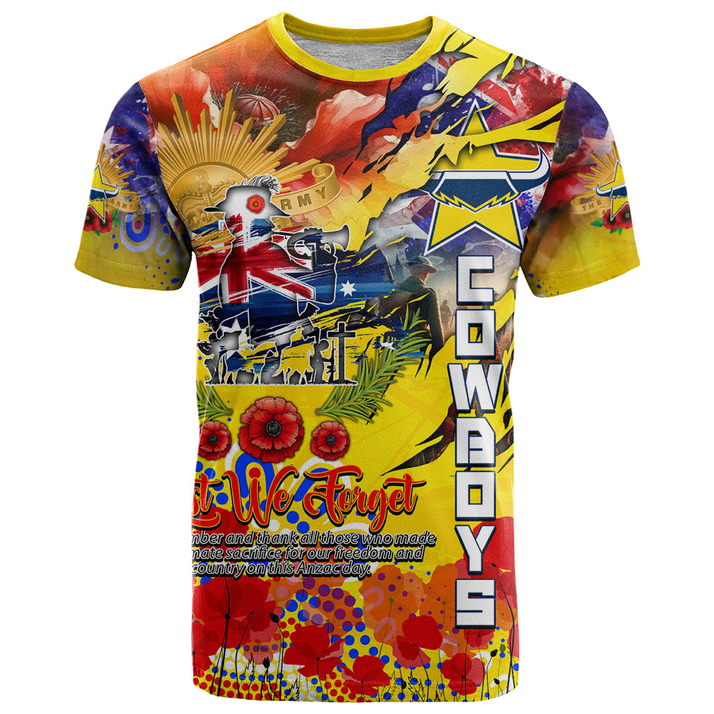 Personalised Australia Rugby Cowboys ANZAC T Shirt North Queensland Scratch Style