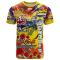 Personalised Australia Rugby Cowboys ANZAC T Shirt North Queensland Scratch Style