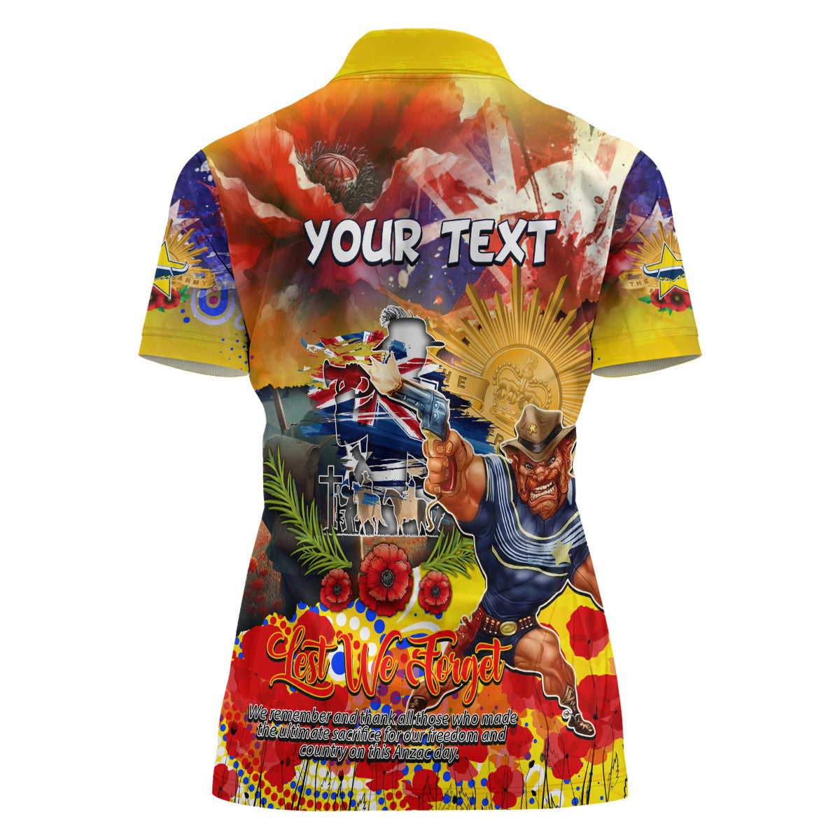 Personalised Australia Rugby Cowboys ANZAC Women Polo Shirt North Queensland Scratch Style
