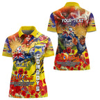 Personalised Australia Rugby Cowboys ANZAC Women Polo Shirt North Queensland Scratch Style