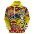 Personalised Australia Rugby Cowboys ANZAC Zip Hoodie North Queensland Scratch Style