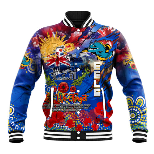 Personalised Australia Rugby Eels ANZAC Baseball Jacket Parramatta Scratch Style
