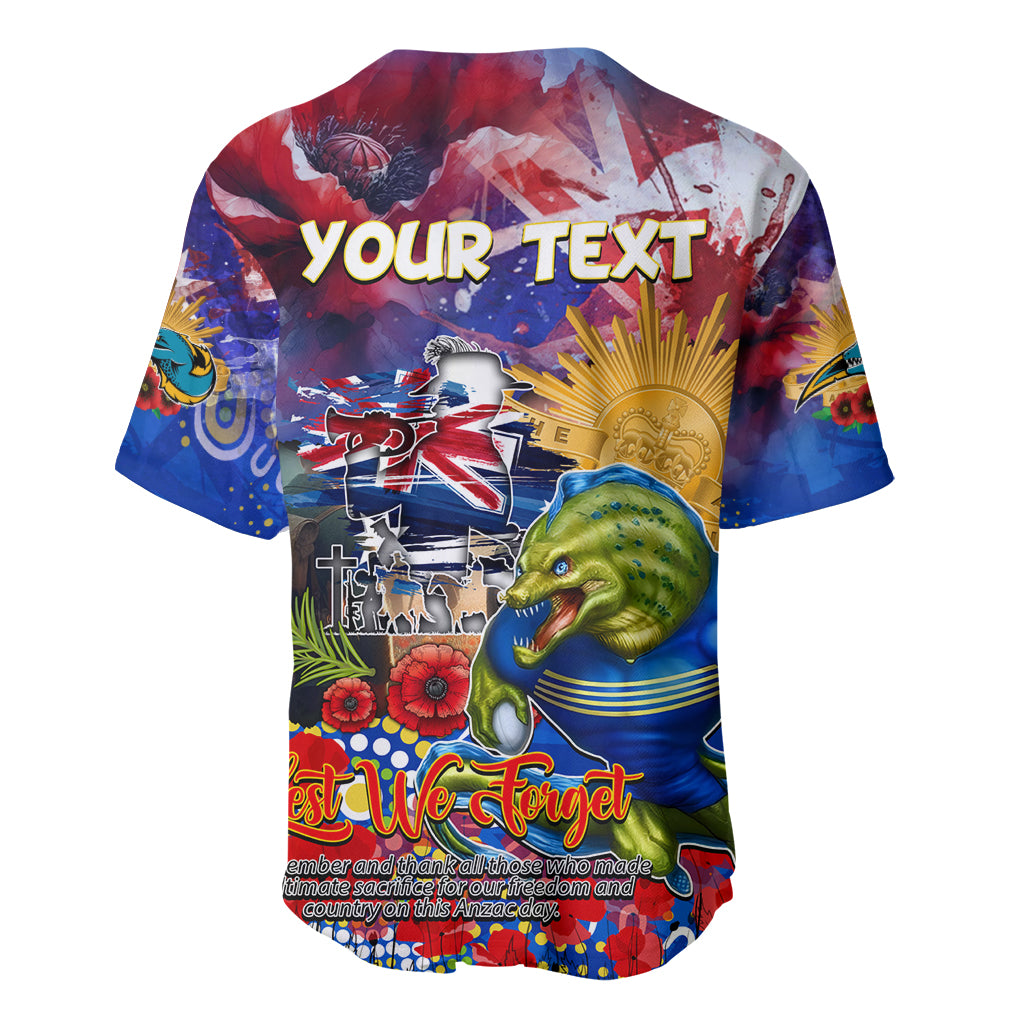 Personalised Australia Rugby Eels ANZAC Baseball Jersey Parramatta Scratch Style