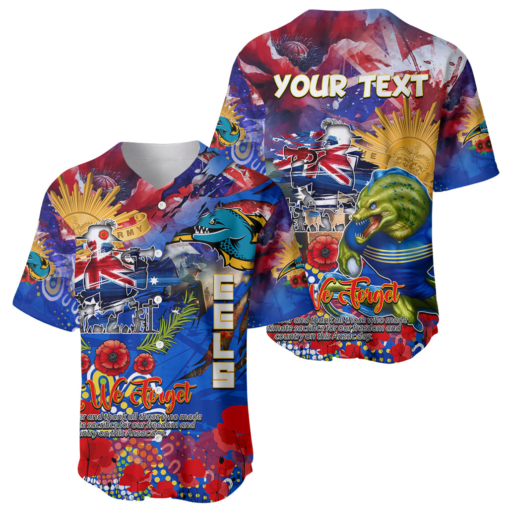 Personalised Australia Rugby Eels ANZAC Baseball Jersey Parramatta Scratch Style