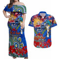 Personalised Australia Rugby Eels ANZAC Couples Matching Off Shoulder Maxi Dress and Hawaiian Shirt Parramatta Scratch Style