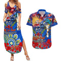 Personalised Australia Rugby Eels ANZAC Couples Matching Summer Maxi Dress and Hawaiian Shirt Parramatta Scratch Style