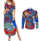Personalised Australia Rugby Eels ANZAC Couples Matching Summer Maxi Dress and Long Sleeve Button Shirt Parramatta Scratch Style