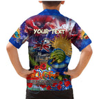 Personalised Australia Rugby Eels ANZAC Family Matching Mermaid Dress and Hawaiian Shirt Parramatta Scratch Style