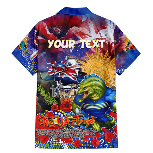 Personalised Australia Rugby Eels ANZAC Family Matching Mermaid Dress and Hawaiian Shirt Parramatta Scratch Style