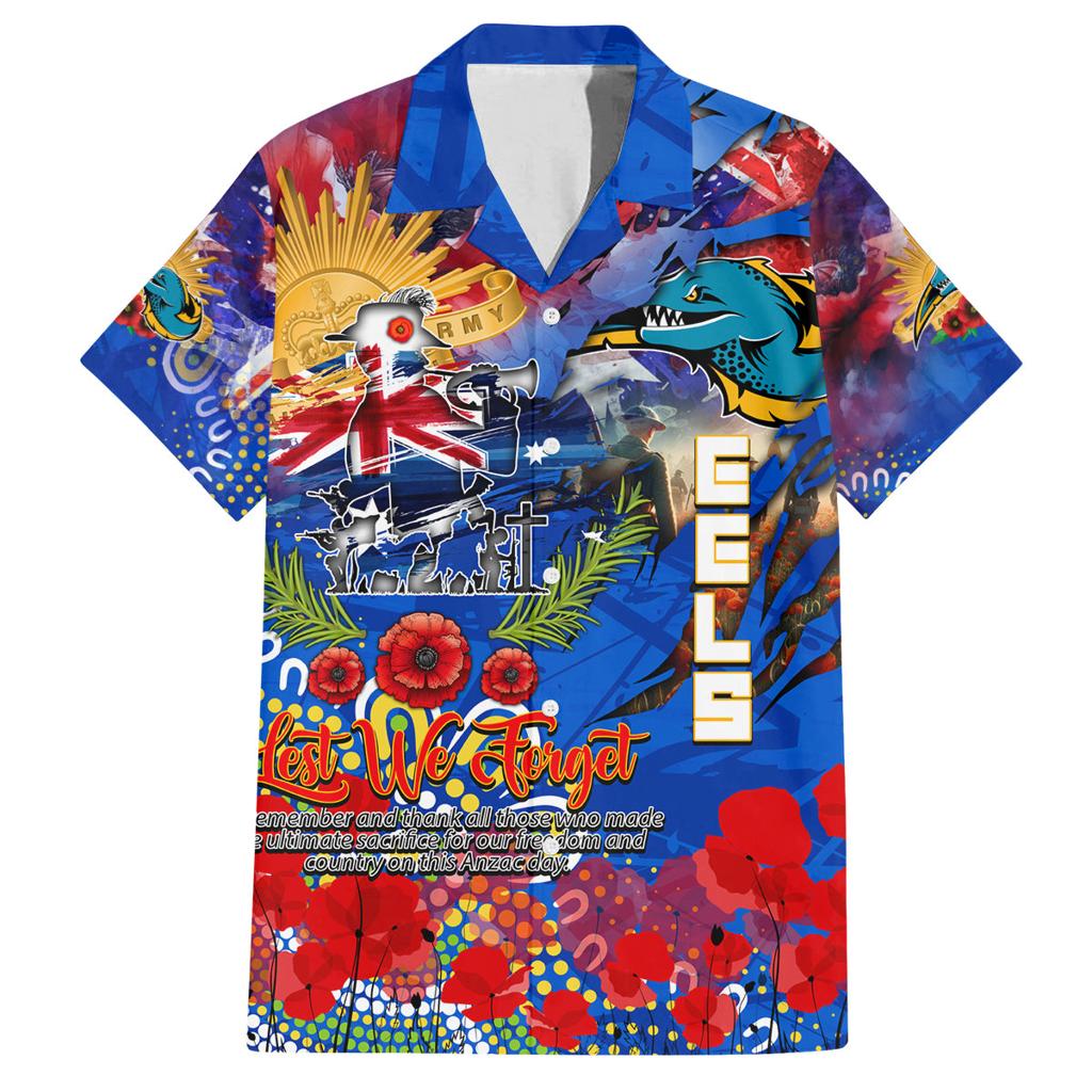 Personalised Australia Rugby Eels ANZAC Family Matching Off The Shoulder Long Sleeve Dress and Hawaiian Shirt Parramatta Scratch Style