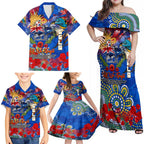 Personalised Australia Rugby Eels ANZAC Family Matching Off Shoulder Maxi Dress and Hawaiian Shirt Parramatta Scratch Style