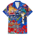Personalised Australia Rugby Eels ANZAC Family Matching Off Shoulder Maxi Dress and Hawaiian Shirt Parramatta Scratch Style